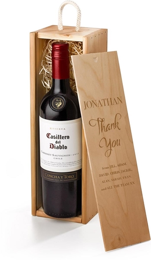 Casillero del Diablo Red Wine Gift Box With Engraved Personalised Lid